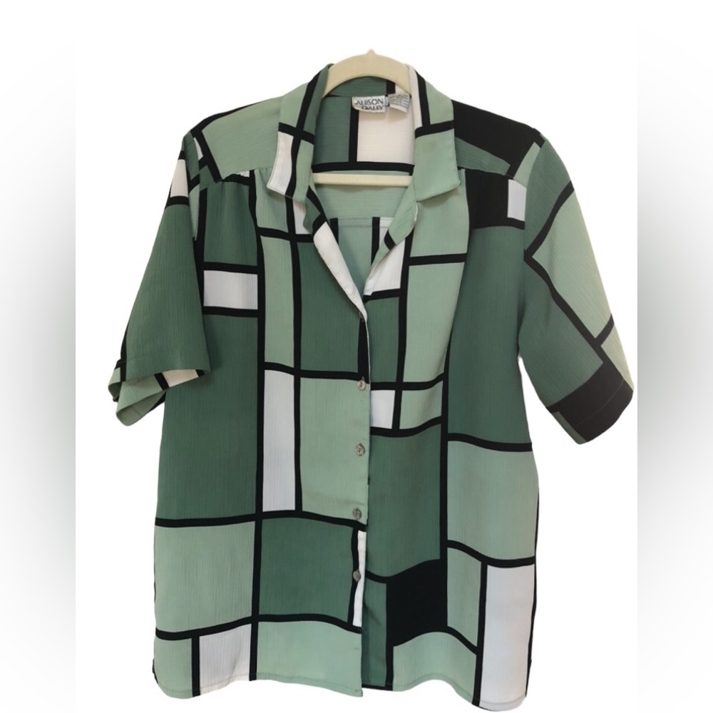 Vintage Allison Daley Textured Short Sleeve Blouse